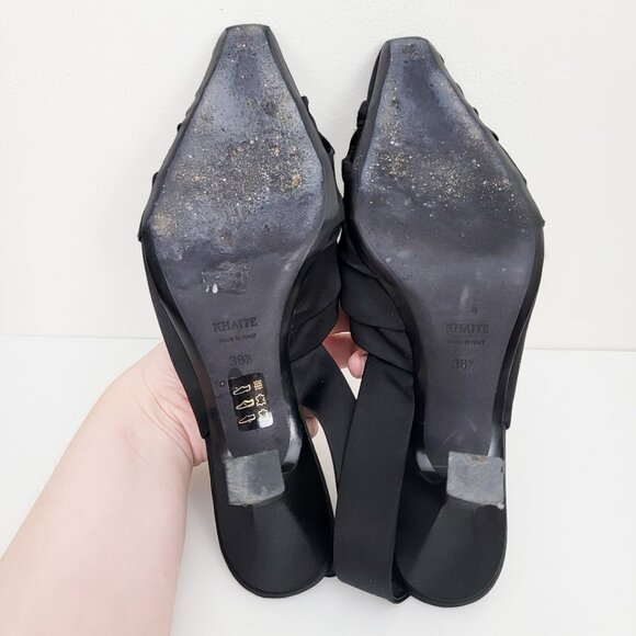 Khaite Water Satin Slingback Pumps in Black 38.5 8.5 - Picture 10 of 11